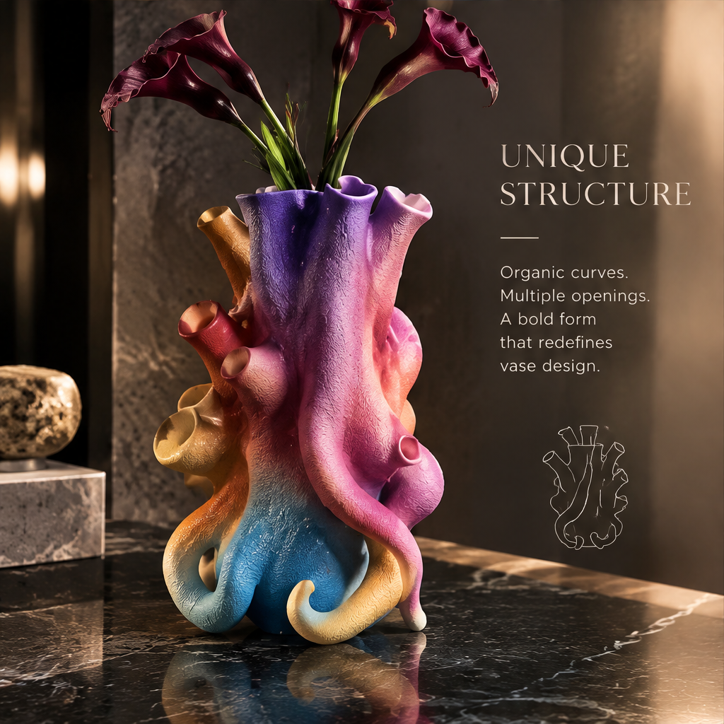 Timeless Gradient close-up — seamless color flow from periwinkle purple through pink and orange to warm yellow
