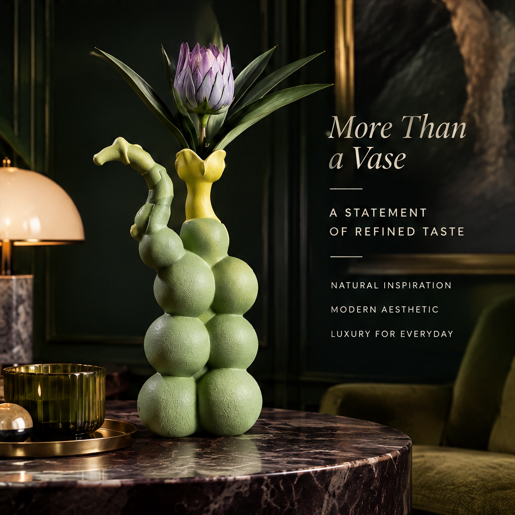 Beauty in Every Angle — three views of bubble ball vase showing front, side and top perspectives — thoughtful details endless charm